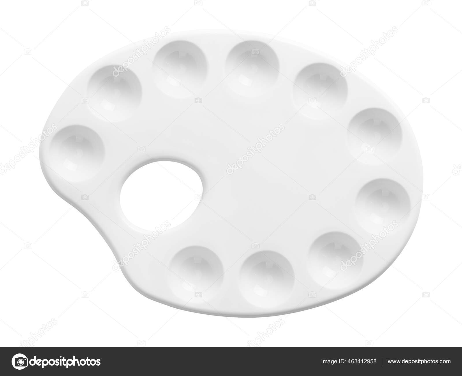 Empty White Plastic Paint Palette Cut Out Stock Photo by ©PixelRobot  463412958